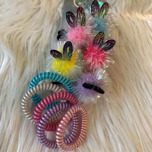 SparklemyUniverse Bunny Pompom Hair Accessory Set - Picture 2 of 8